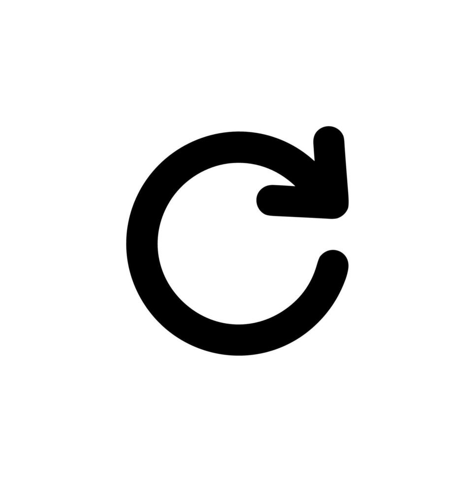 Simple Line Style Reload Arrow Circle Icon Shape Element vector