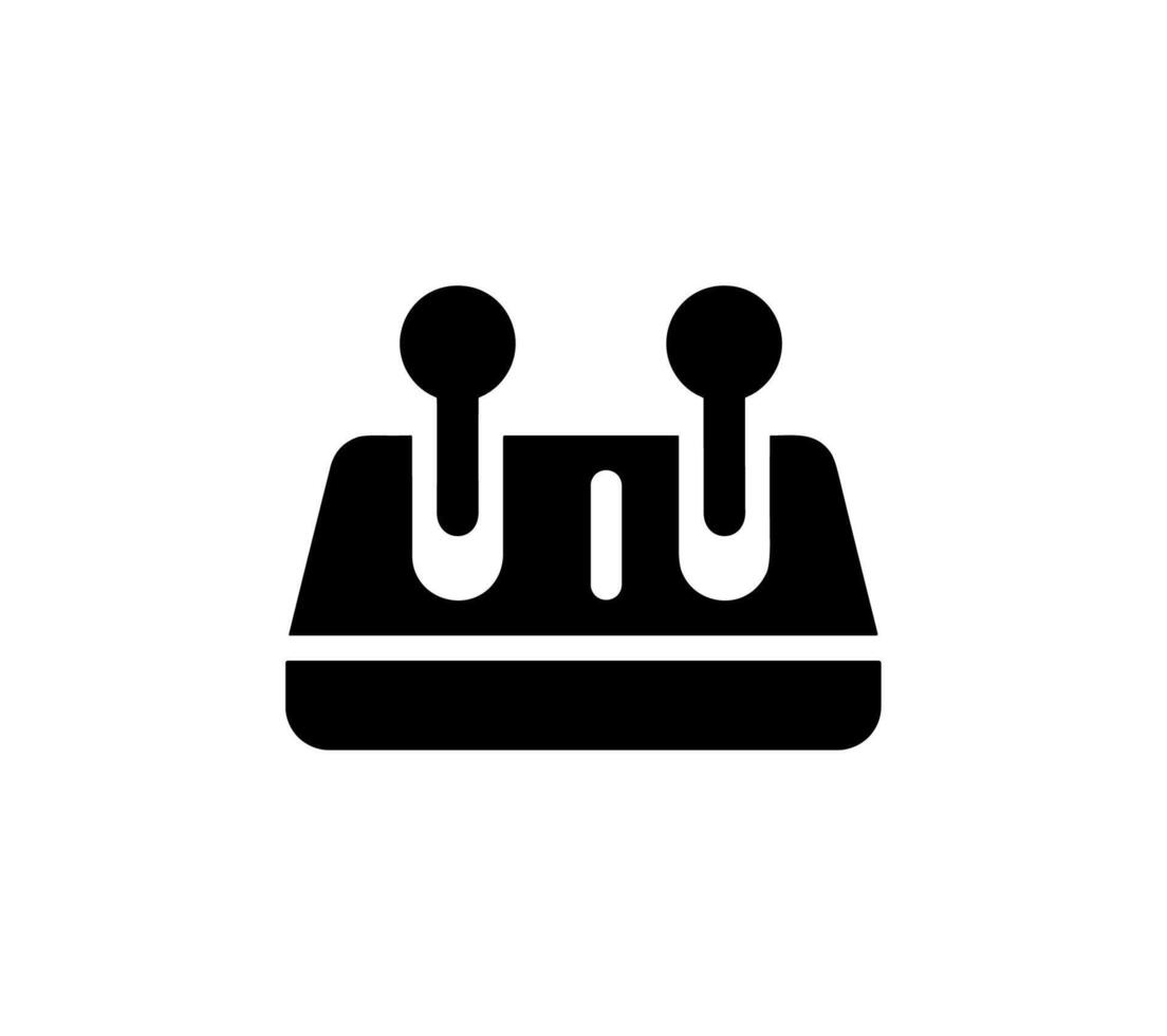 Minimalist Solid Style Toggle Switch Control Mechanism Black Shape Icon vector