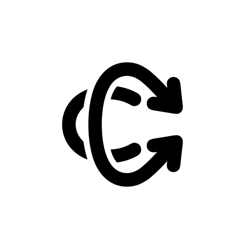 Outline Minimalist Refresh Arrow Cycle Rotation Process Loop Icon vector