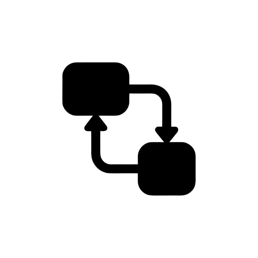 Simple Solid Block Diagram Process Flowchart with Arrows Icon vector