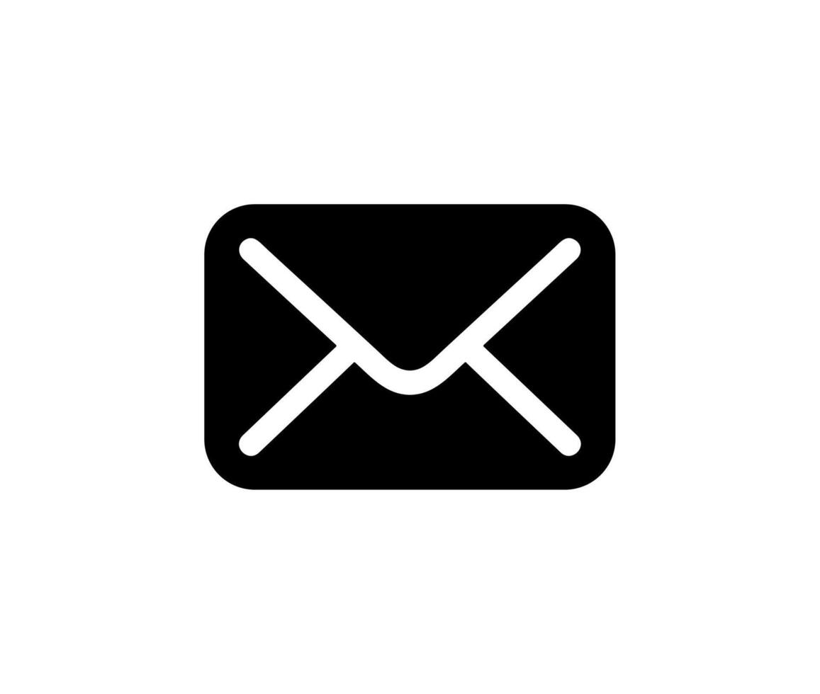 Minimalist Outline Solid Email Notification Communication Envelope Message Icon vector