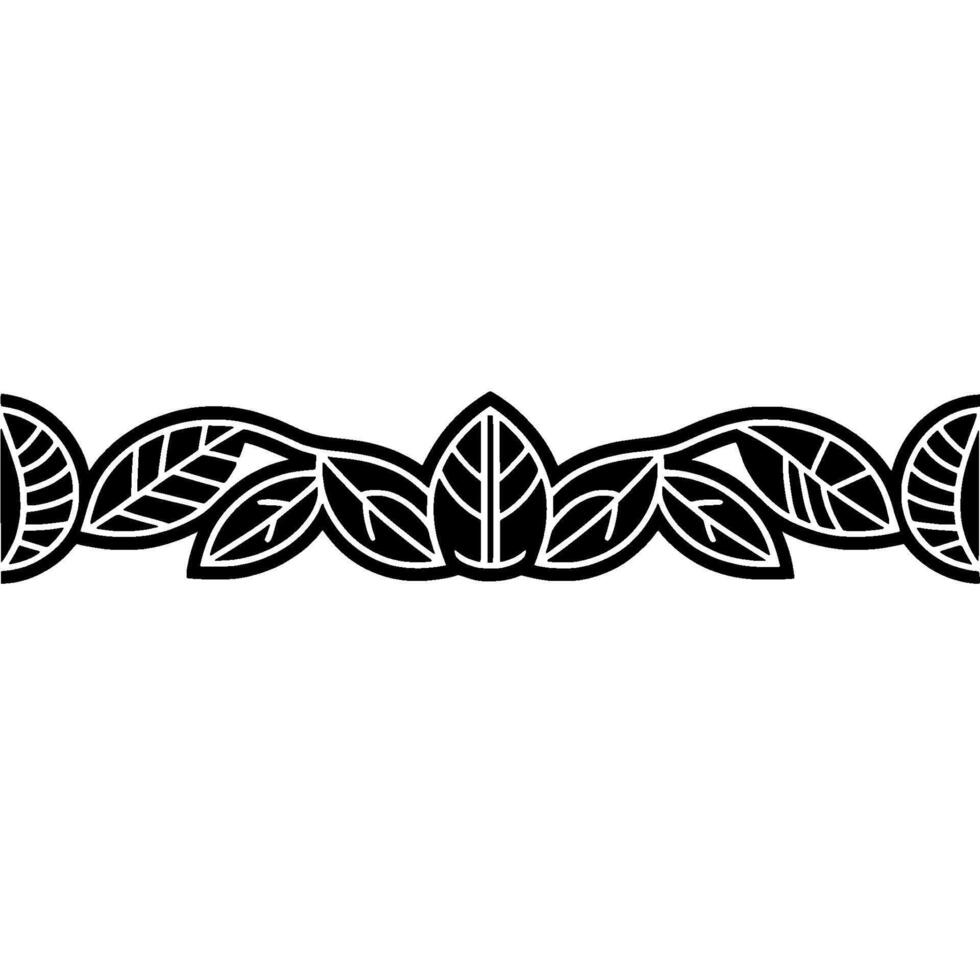 A repeating decorative border element featuring stylized laurel leaves in a minimalist vector
