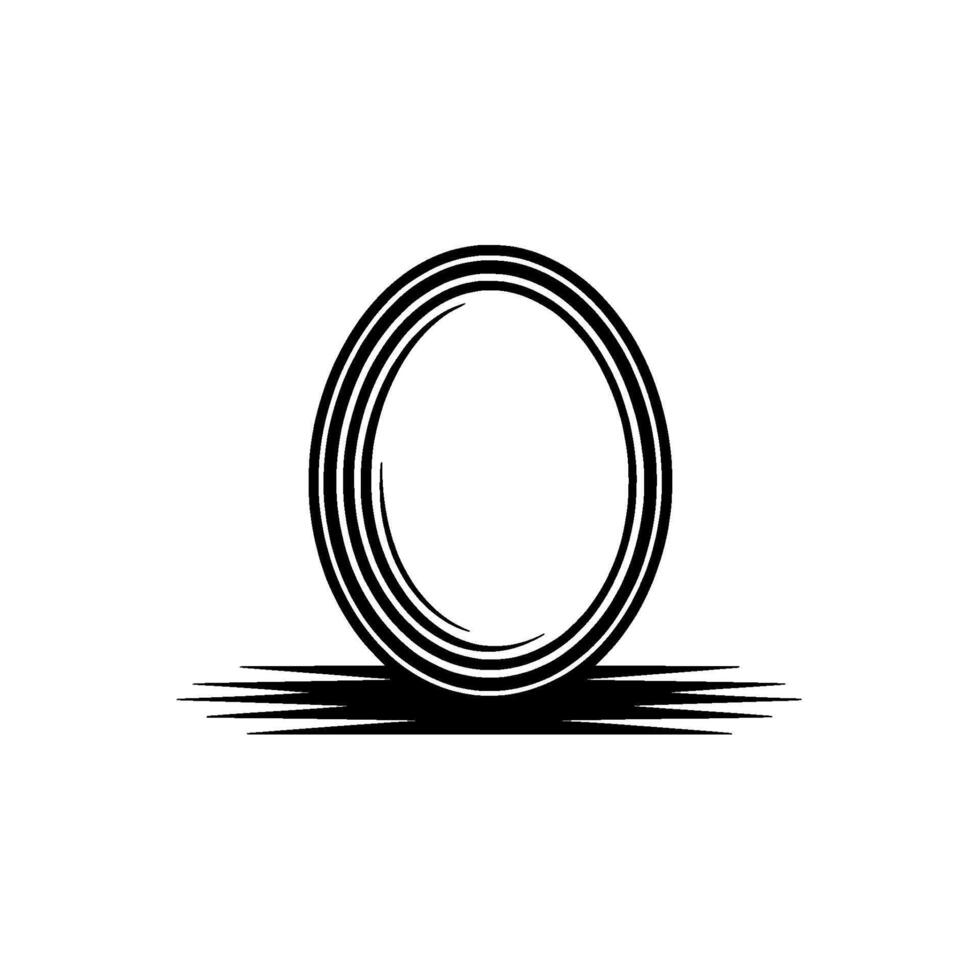 A stark representation of concentric circular lines forming a stylized ring or target vector