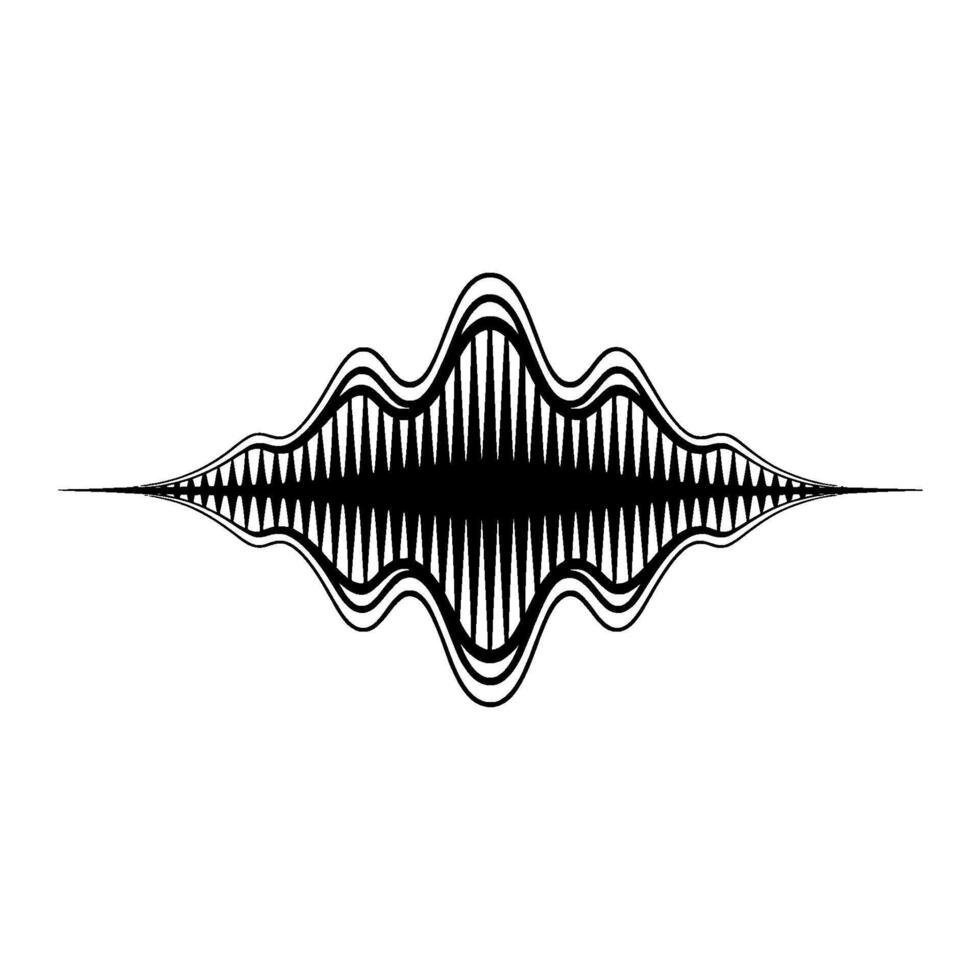 A stark abstract representation of a sound wave or equalizer pattern with sharp serrated peaks and smooth undulating contours vector