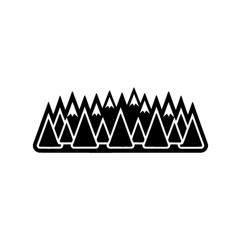 A stylized illustration of a jagged mountain range silhouette composed of numerous triangular peaks and subtler inner peak details vector