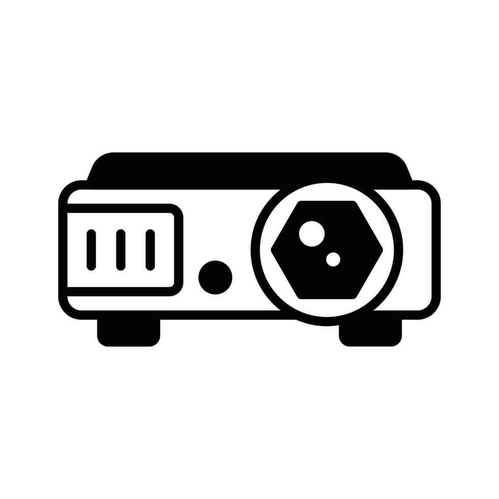A handy icon of projector in glyph style, class presentation and digital teaching.. vector