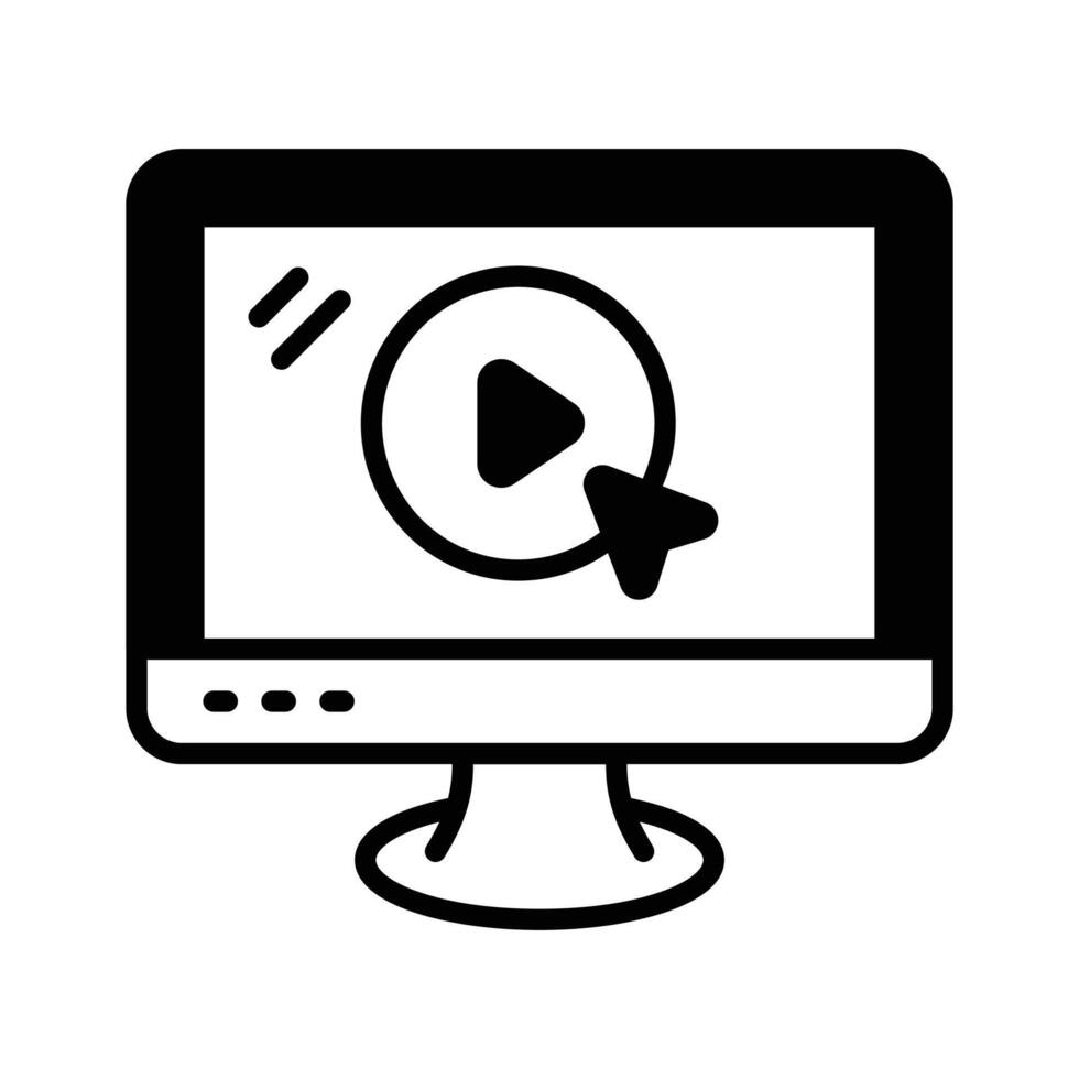 Online classes and based learning, glyph icon of lecture.. vector