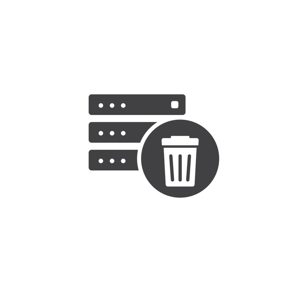 flat icon design of server data dumped or trash data. vector