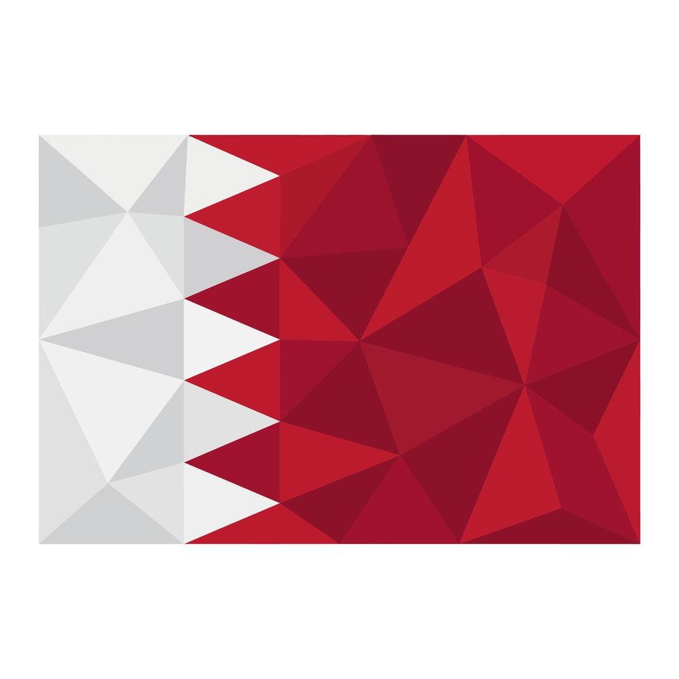 Abstract Polygonal Flag of Bahrain Design with Geometric Triangles vector