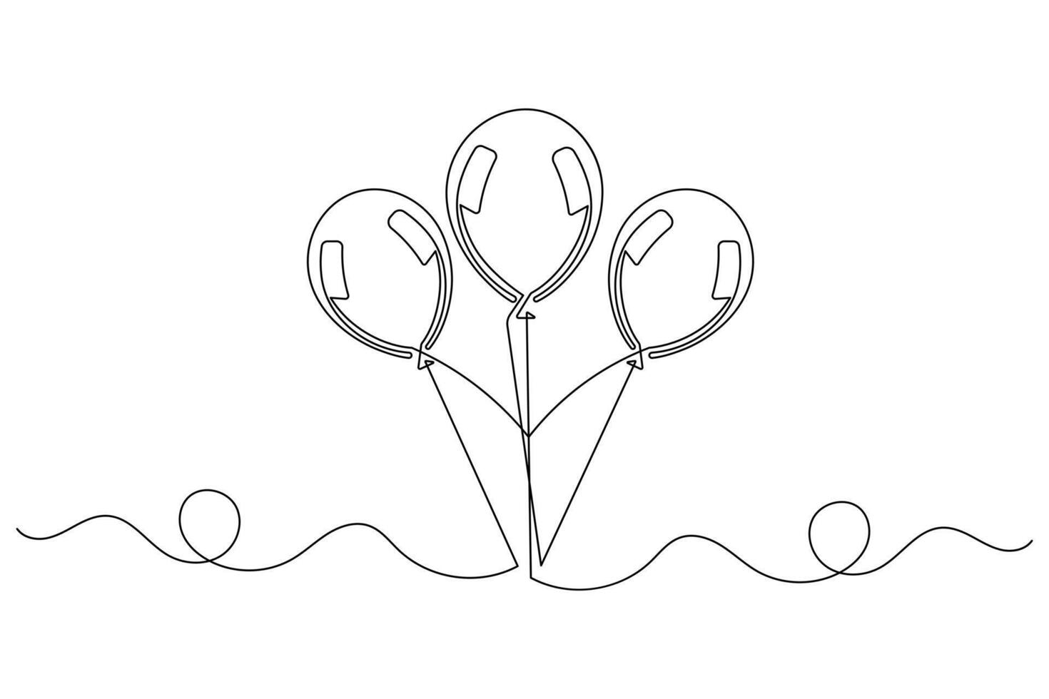 Balloon icon continuous line drawing minimalist style isolate outline vector