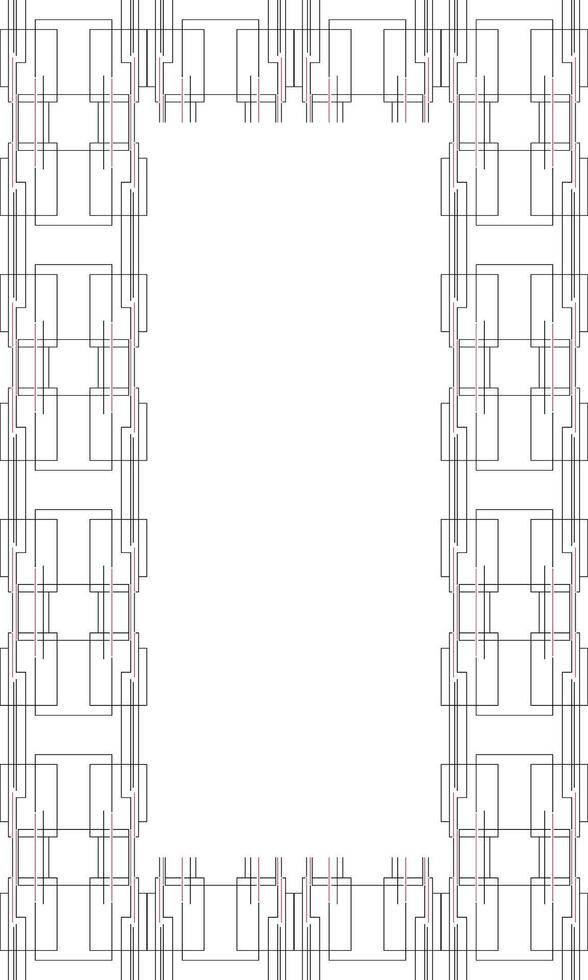 A square frame with red and white lines vector