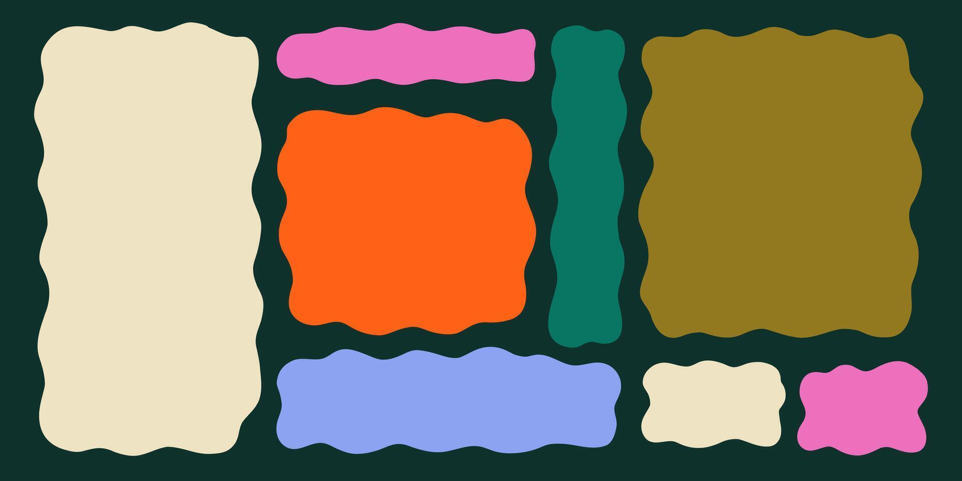 Wavy Textbox Fancy Figure Set vector