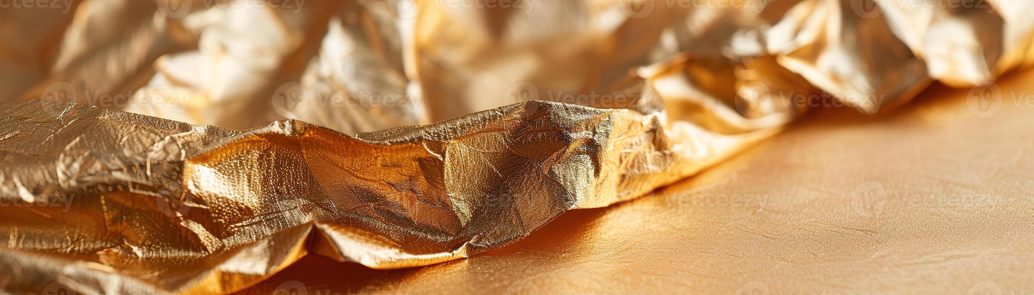 This design features a beautifully crumpled foil texture that reflects light in warm tones. The subtle gradient adds depth, making it ideal for backgrounds in art and design photo