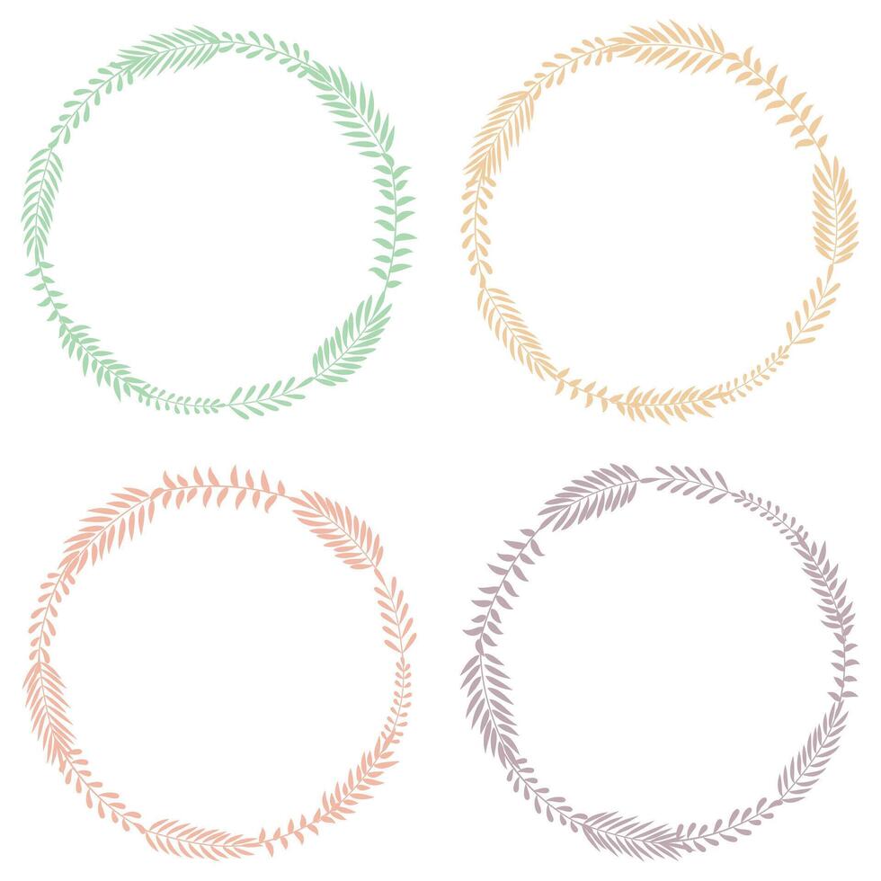 Set of spring frames. Frames of leaves. Elements for design. Spring background, illustration vector