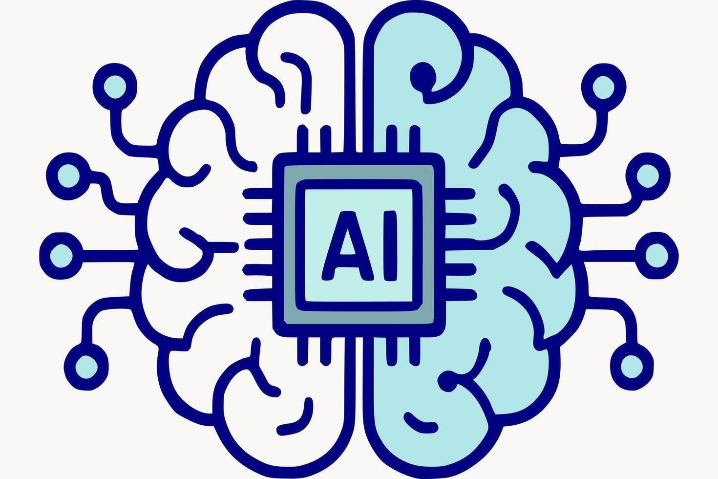 AI Enhanced Memory Structure Illustration. Artificial intelligence, brain, neural network, technology, innovation, futuristic vector