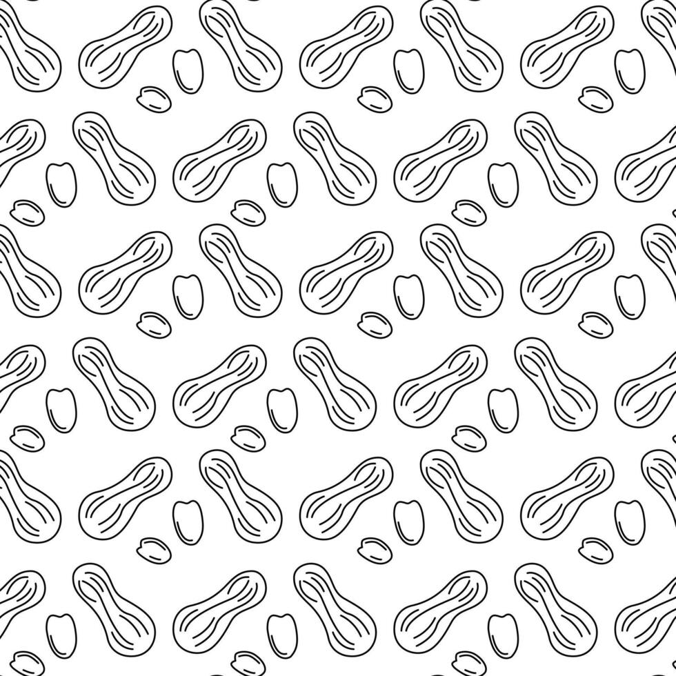 Peanut doodle nuts icon pattern background design vector