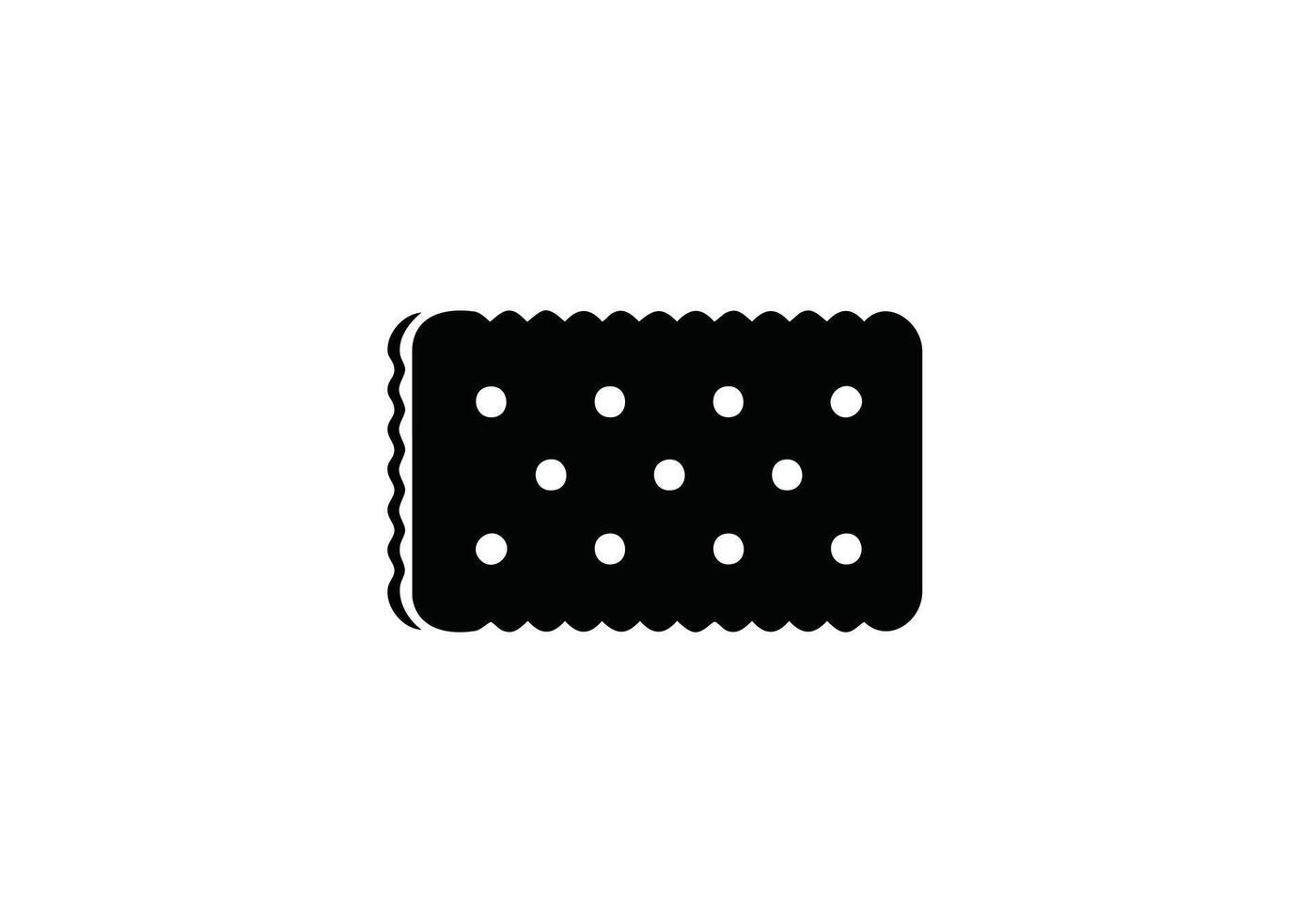 Crisp cracker icon is perfect for food blogs and snack sites, use this simple black and white illustration to add some crunch to your design project vector