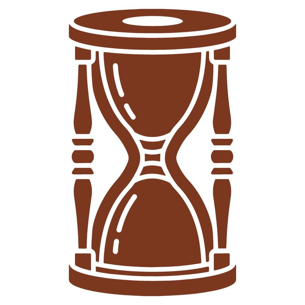 Classic brown hourglass design element illustrating the flow of time and the importance of every passing second in a simple, iconic style for various projects vector