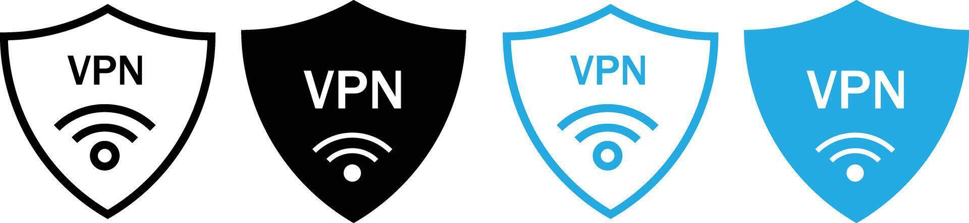 Vpn icon set. Virtual Private Network symbols. Virtual Private Network sign. Internet security graphic design. Privacy and tunneling sign. vector