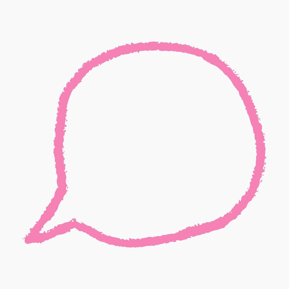 Text box chalkboard speech bubble outlined with soft charcoal lines. Hand drawn pen scribbles add naive childlike charm. vector