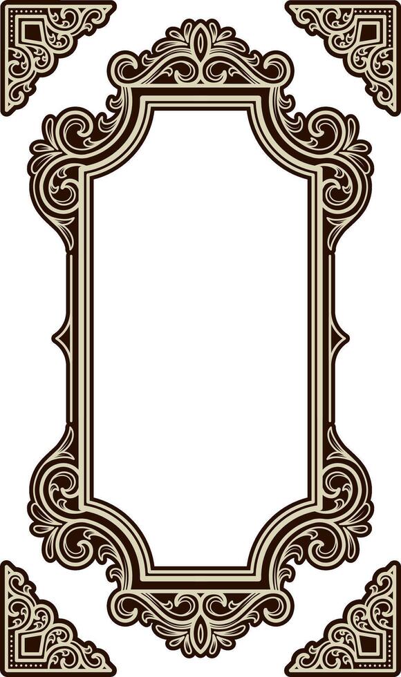 an ornate frame with a border in the style of the old vector