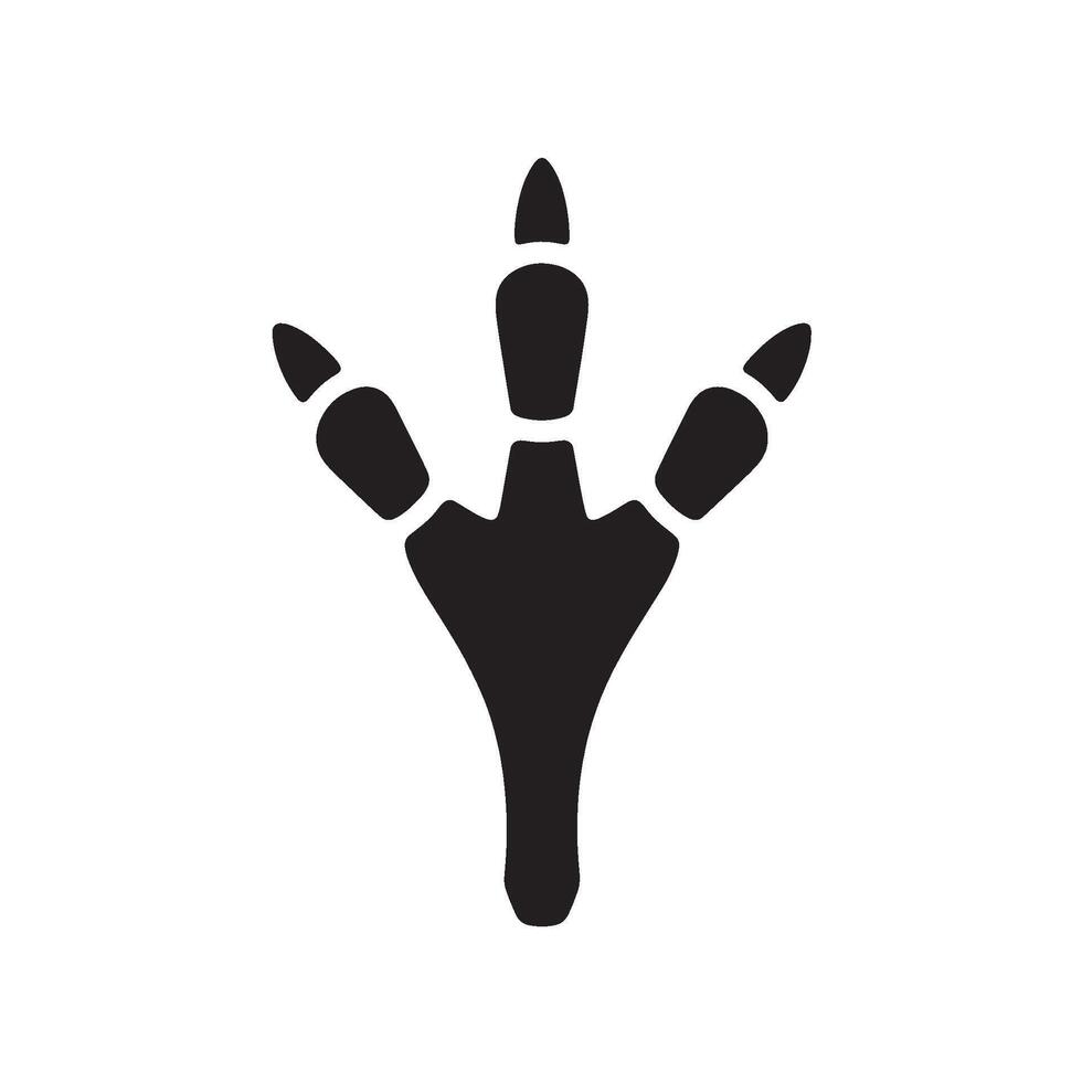 Simple black bird footprint on a white background depicting a clear trail symbolizing wildlife tracking animal presence and the concept of following a path in nature with a minimalist aesthetic vector