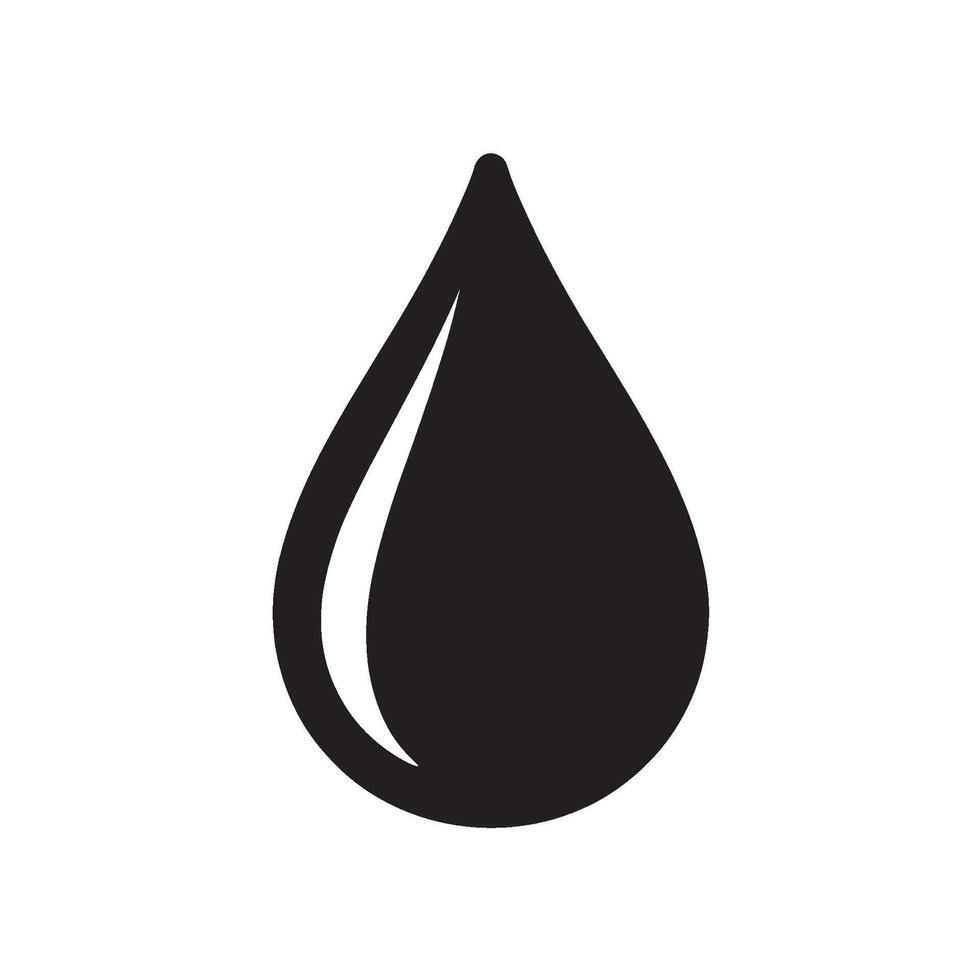 Simple black droplet falling in a white space symbolizing purity and cleanliness ideal for representing water oil or any liquid substance in a minimalist and modern design context vector