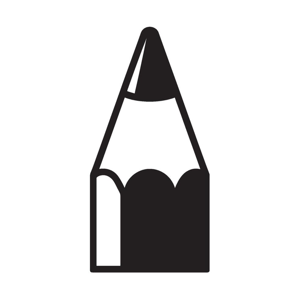 Simple black and white pencil icon drawing a line on a white background representing creativity education and the power of visual communication in a minimalist style vector