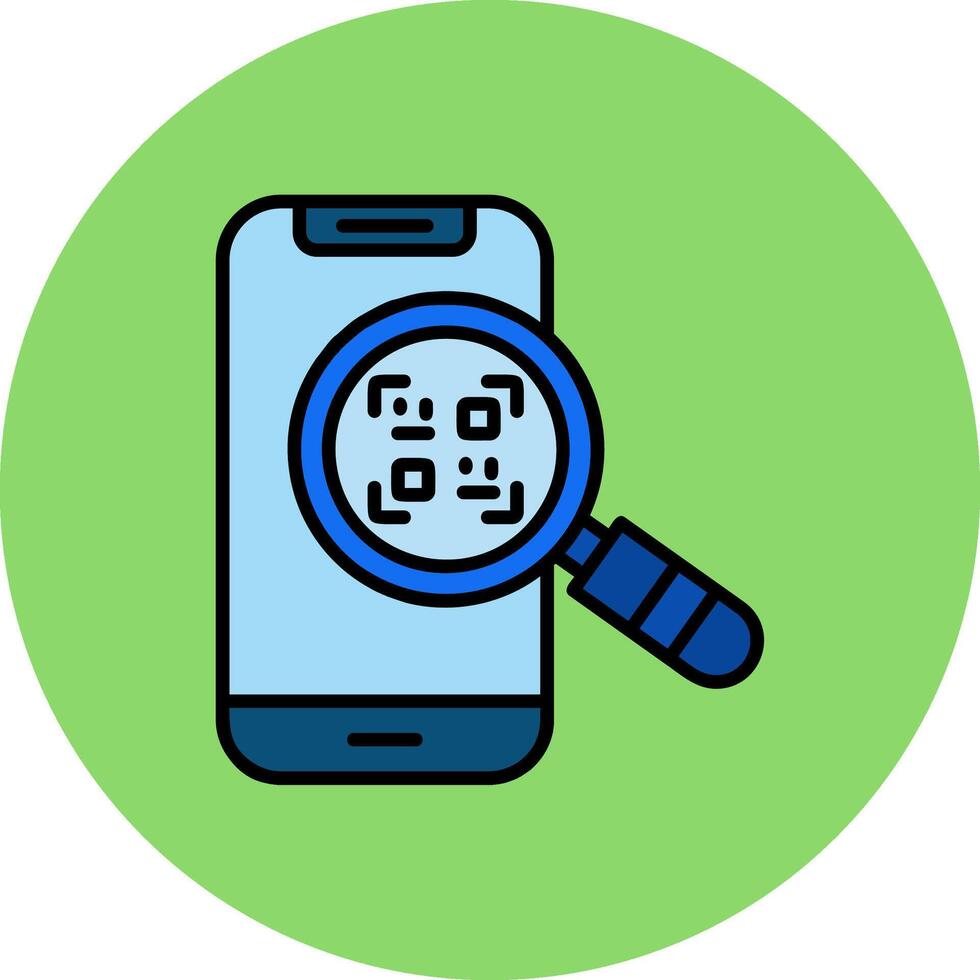 Qr Scan Thin Line Pattern vector