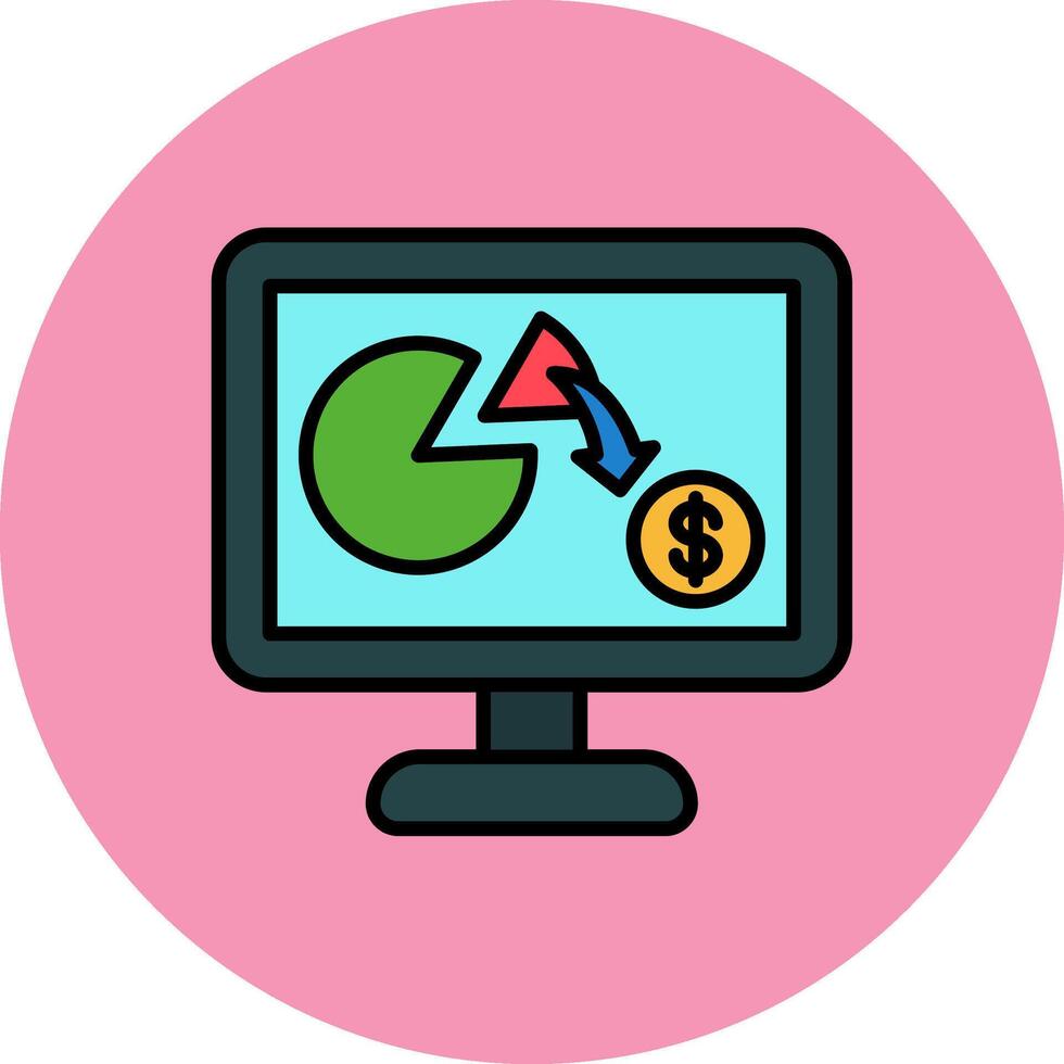 Pie Chart Polished Grid Patch vector