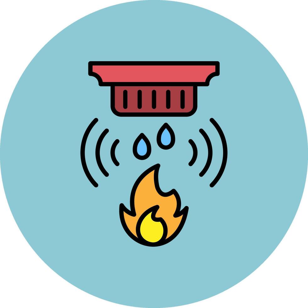 Fire Detector Thin Outline Feature vector