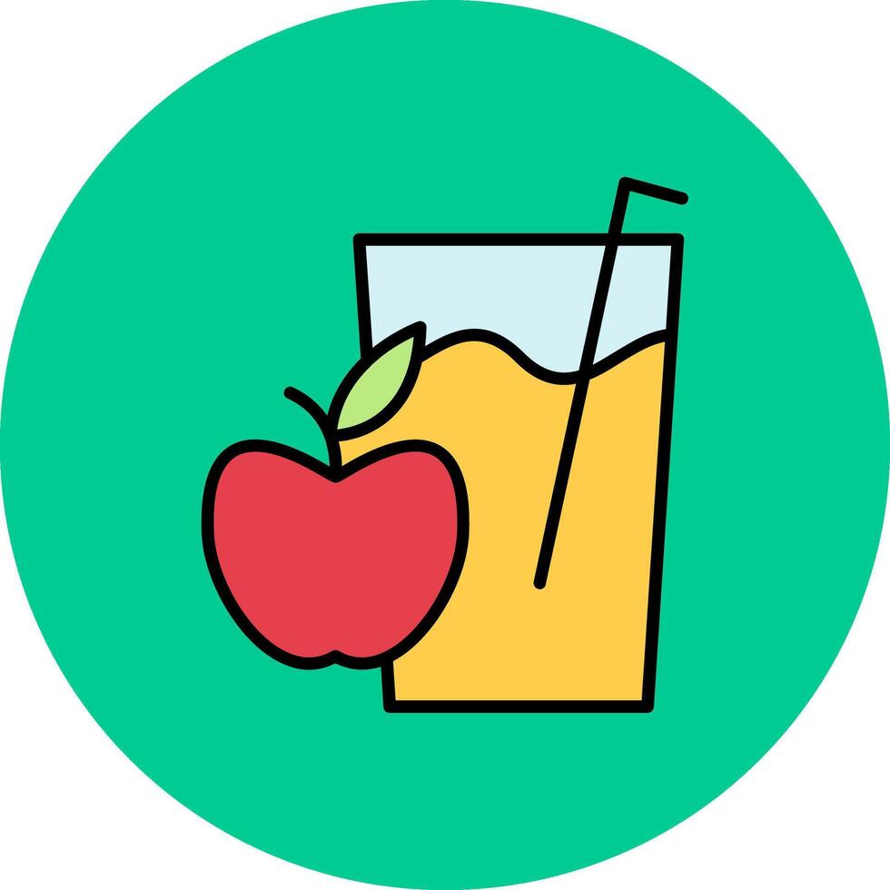 Apple Juice Thin Outline Feature vector