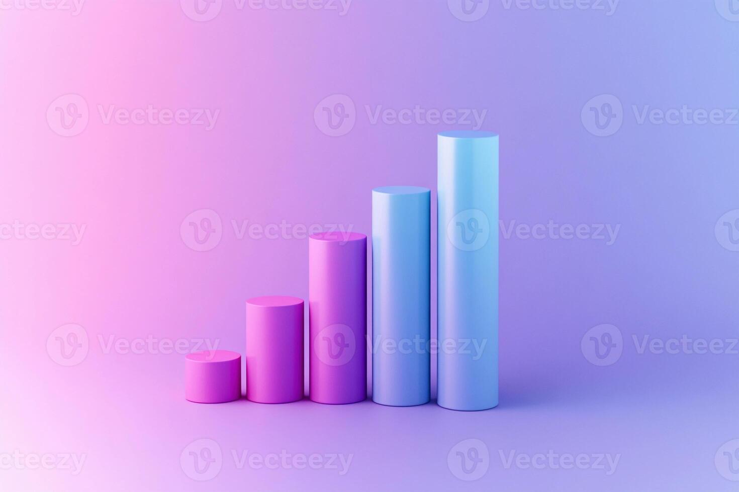 Colorful graph bars showing growth on a vibrant background in a modern design photo
