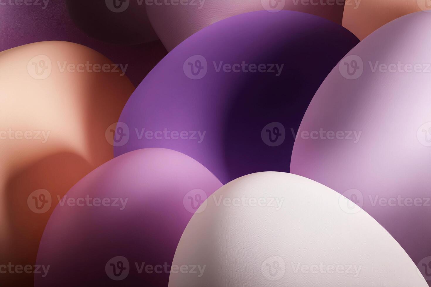 Soft curved shapes in purple and neutral tones creating a calm abstract scene photo