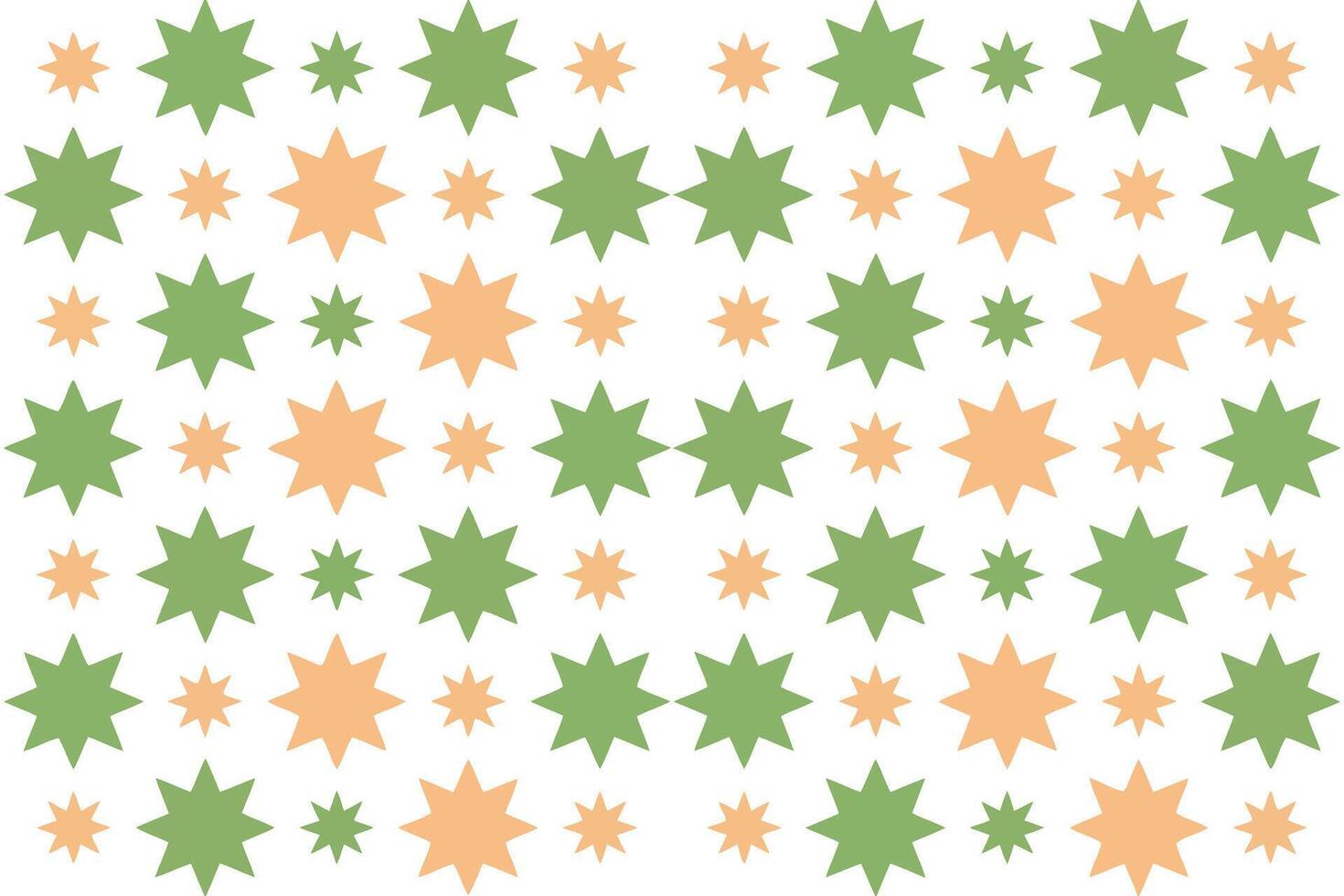 Repeating pattern of green and orange starburst shapes on a white background starburst pattern geometric pattern vector