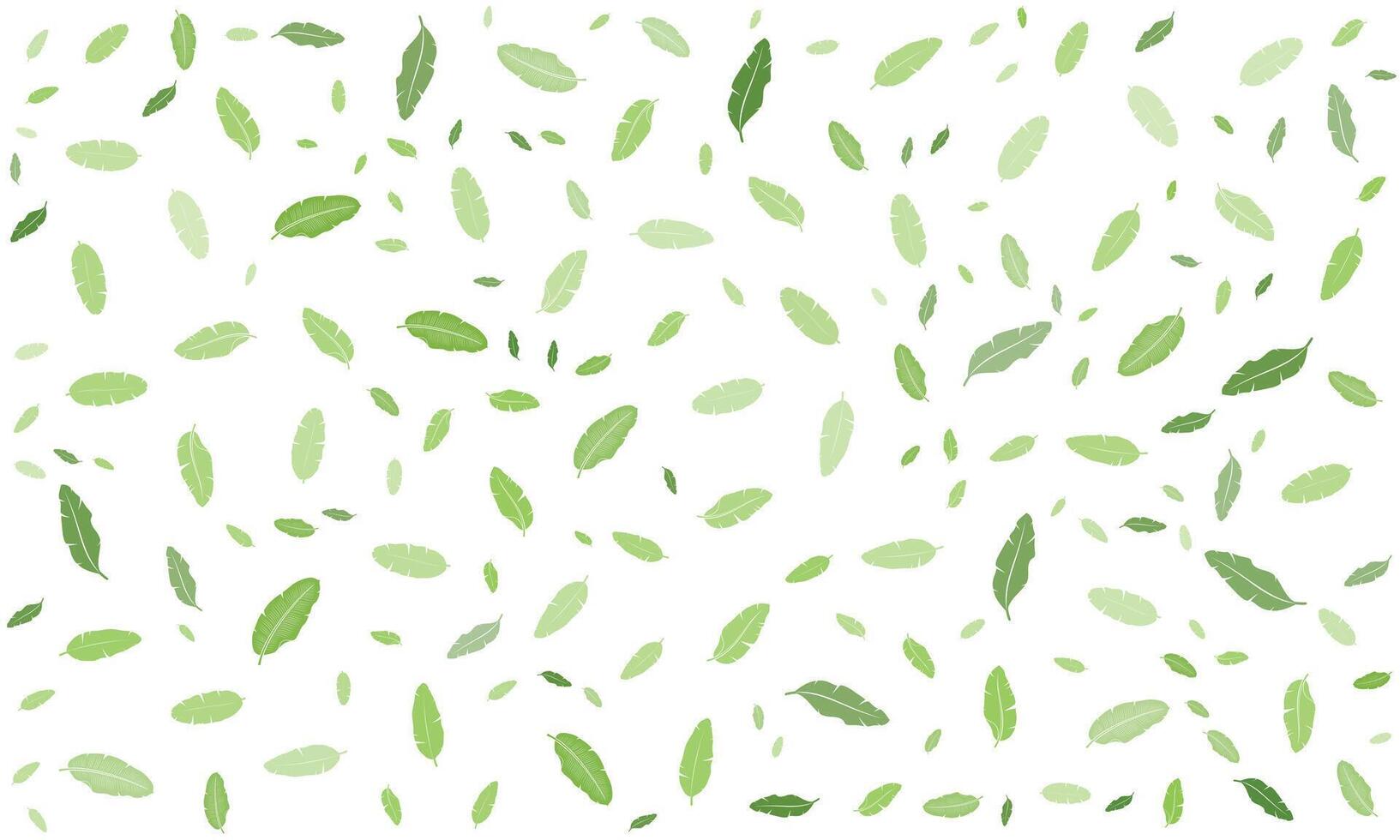 pattern Scattered banana leaves floating on a white background creating a fresh and tropical atmosphere vector