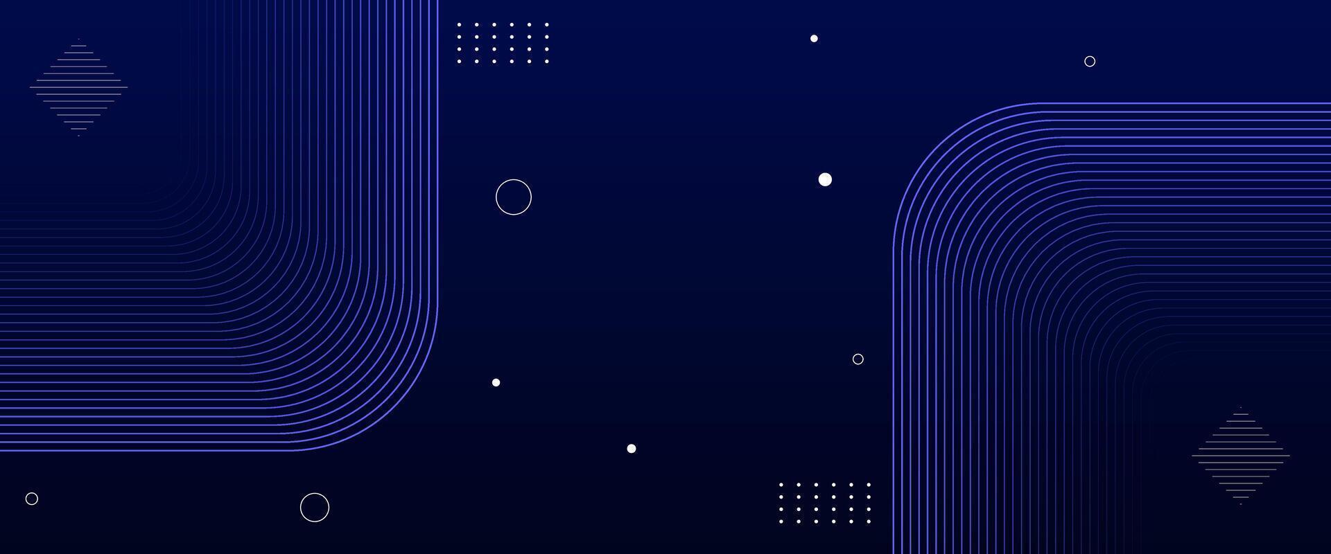 Abstract dark blue tech background with circuit-style lines and dots. vector