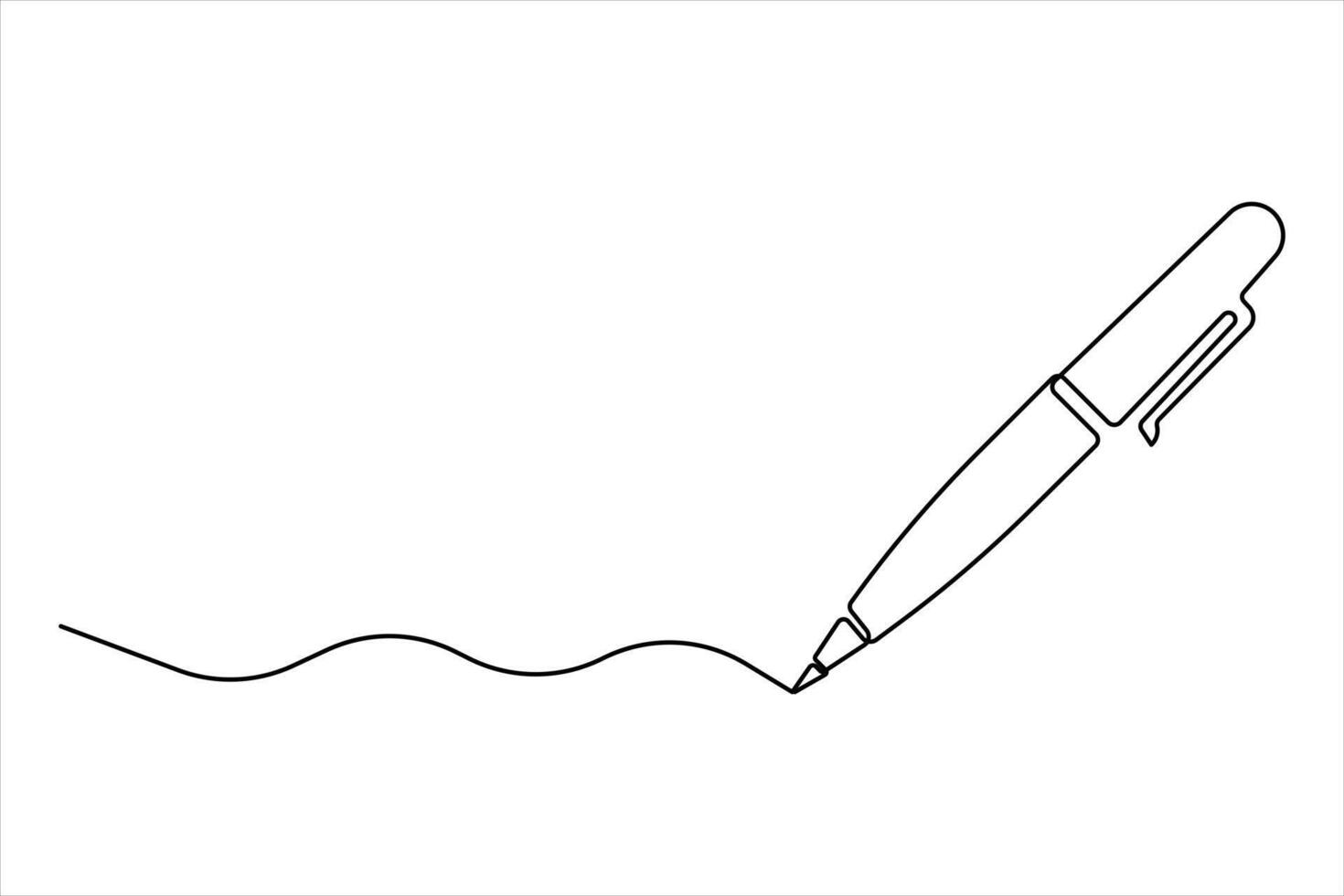 Continuous single line art drawing of Pen design. pen line art design for simple vector