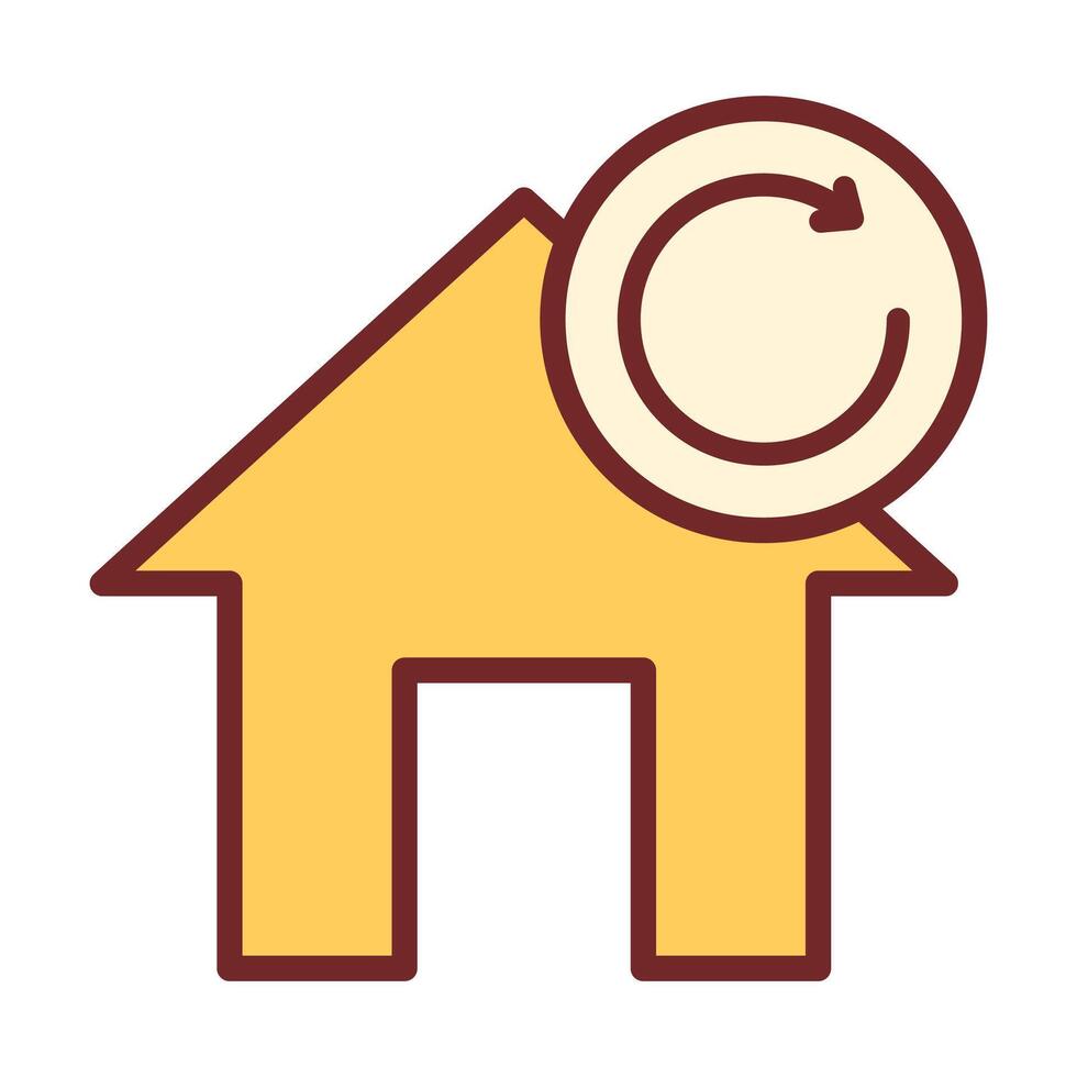 Home Refresh Flat Colored Icon for Updates and Housing Reload Actions vector