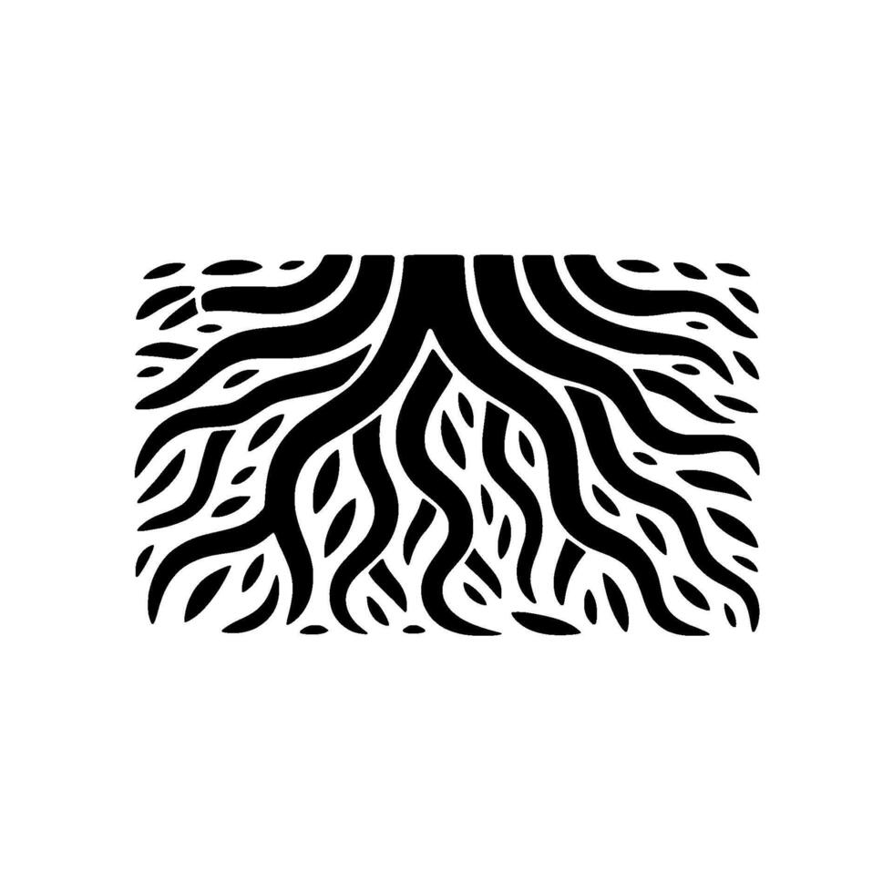 Stylized representation of branching tree roots with organic flowing lines isolated vector