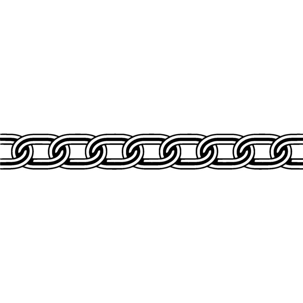A minimalist of a seamless interlocking metal chain link pattern with thick outlines and subtle gray shading vector