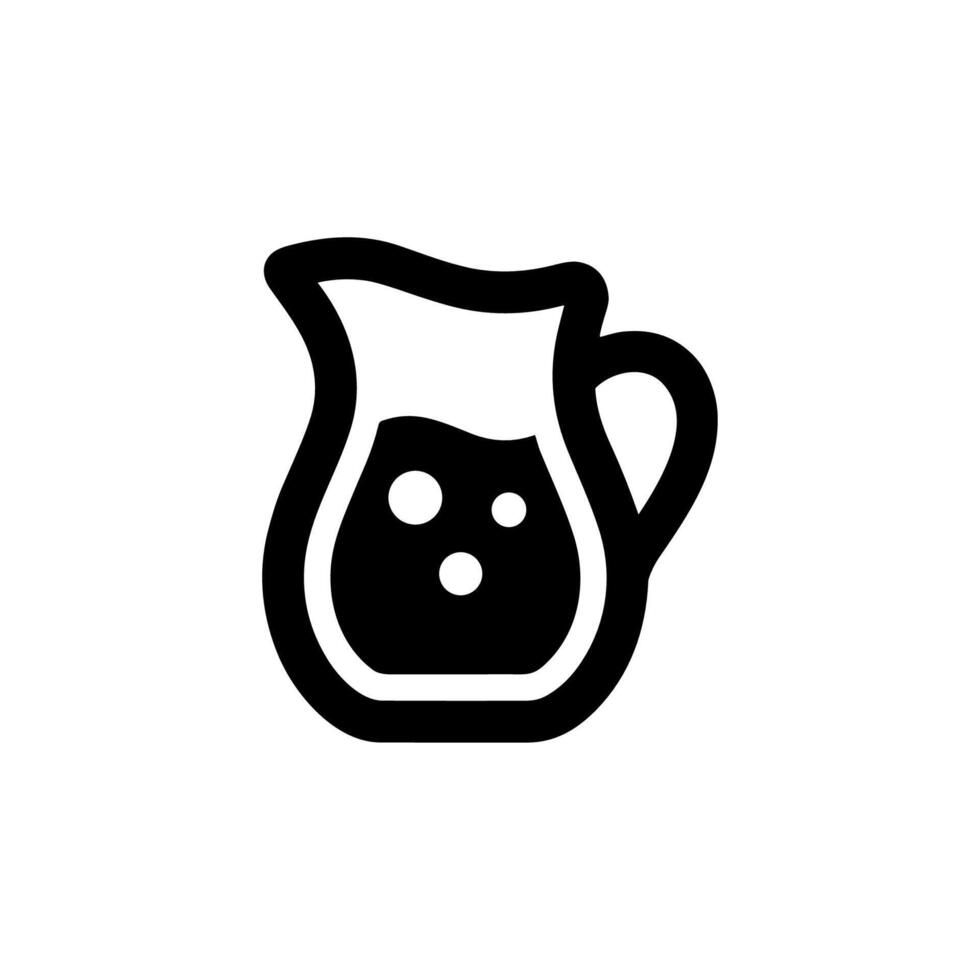 Outline Simple Juice Pitcher Beverage Container Glyph Icon Design Element vector