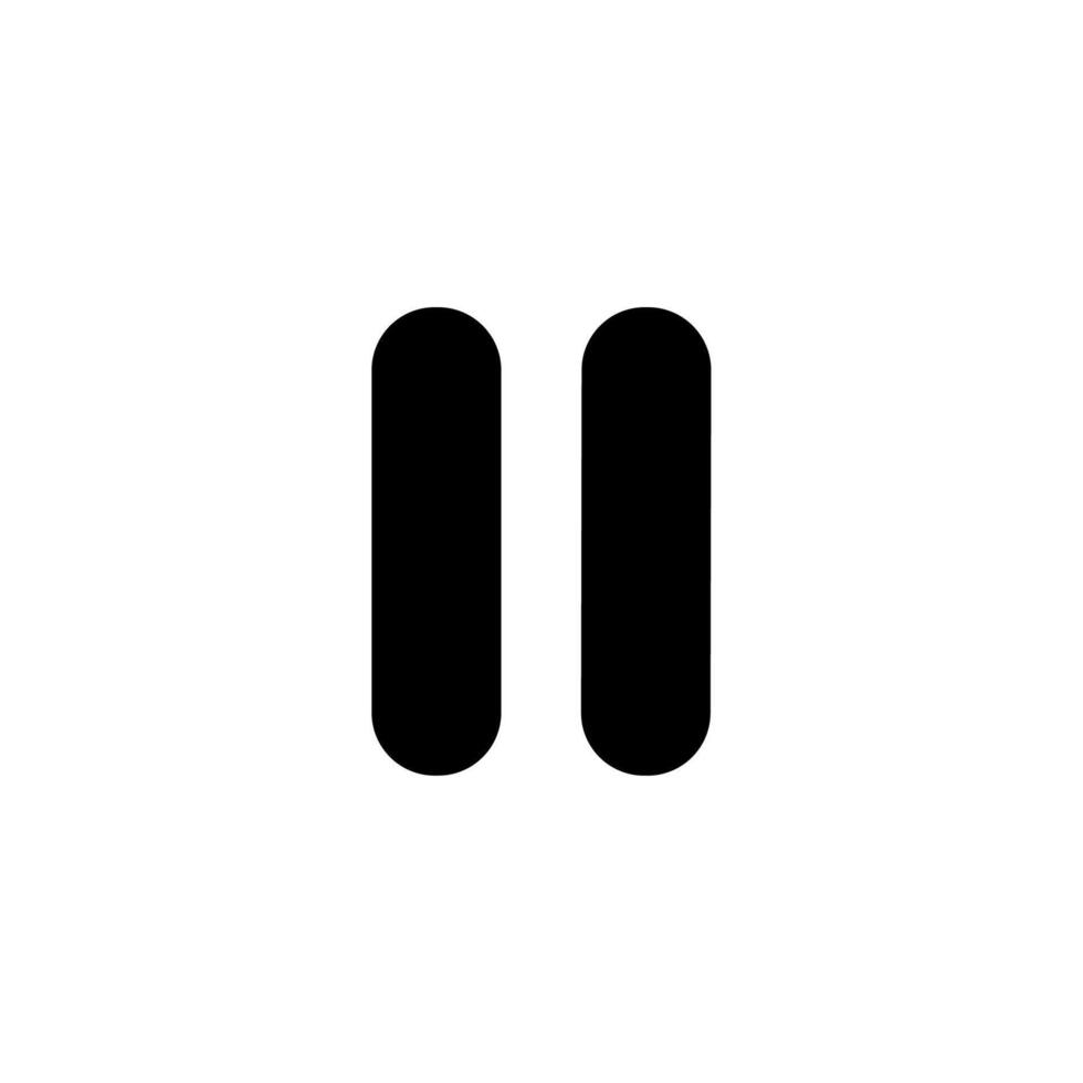 Minimalist Line Art Pause Symbol Button Playback User Interface Element vector