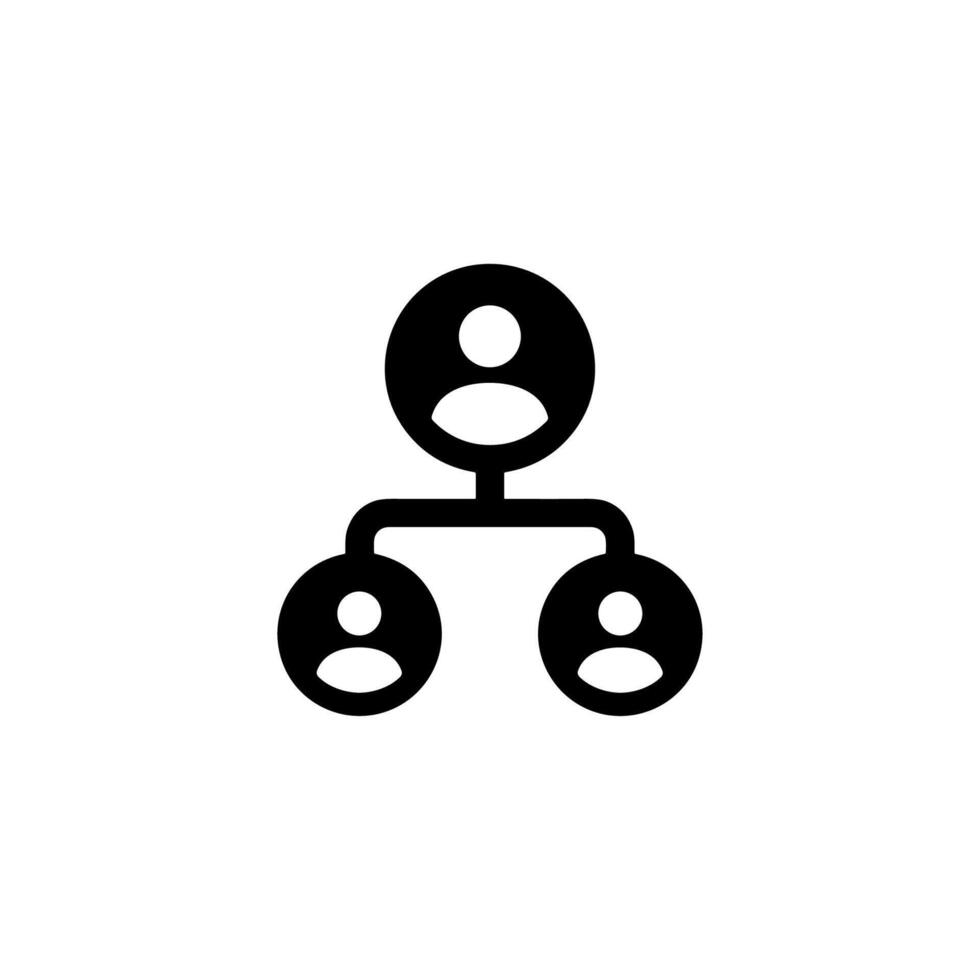 Simple Black Outline Hierarchical Structure People Network Connection Icon vector