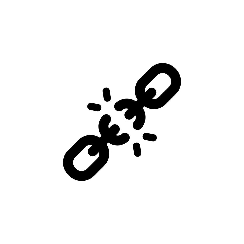 Simple Handdrawn Broken Chain Link Icon Symbol Sign Design Element vector