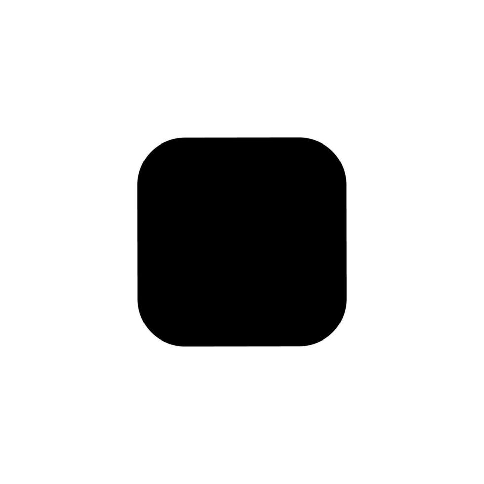 Minimalist Solid Rounded Corner Square Shape Graphic Simple Icon vector
