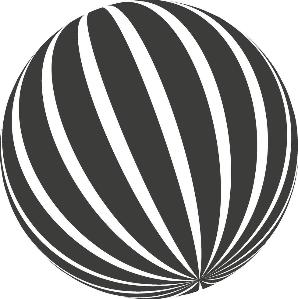 Abstract striped sphere creating dynamic optical illusion vector
