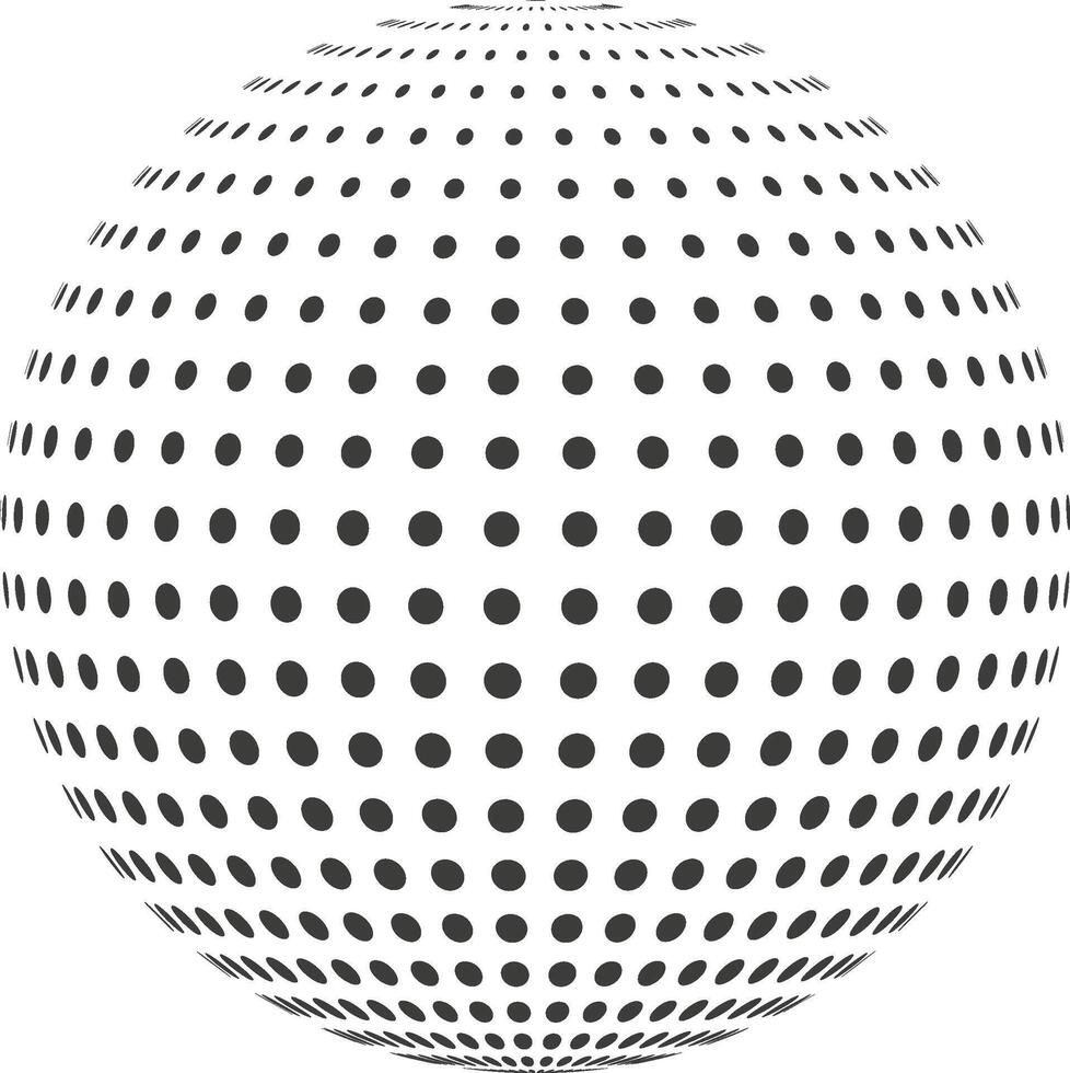Abstract dotted sphere forming digital global network vector
