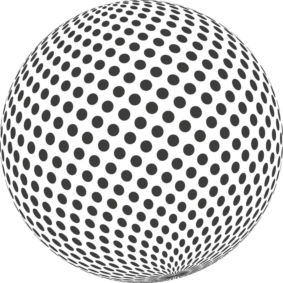Halftone sphere creating abstract concentric dot pattern vector