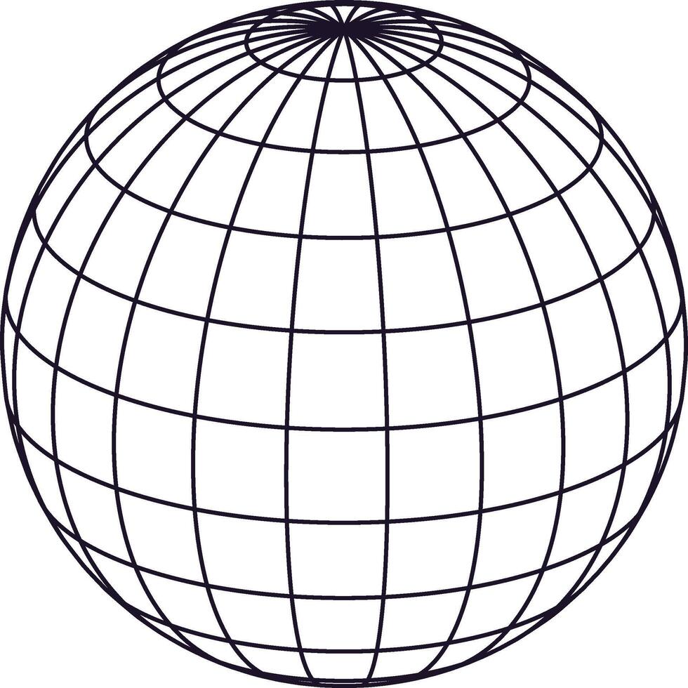 Wireframe globe representing global network and data system vector